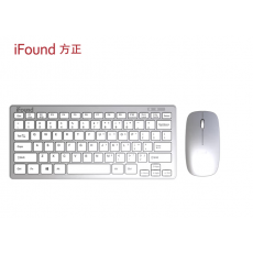 方正(iFound)W6226无线键盘鼠标套装 键鼠套装78键巧克力便携办公键盘超薄迷你小巧女生笔记本电脑键盘 银色